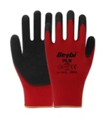 Beybi Poly Örme Nitril Kırmızı Siyah Eldiven NO:10 - 1