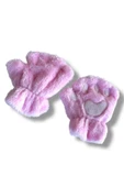 Mars Baby Kız Çocuk Parmaksız Patili Pembe Peluş Eldiven - 2