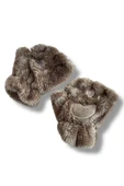 Mars Baby Kız Erkek Çocuk Parmaksız Patili Kahverengi Peluş Eldiven - 2