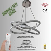 Kumandalı 3 Renk Işıklı Lüks Led Avize Krom Gövde Yüksek Lümen Salon Oda Yatak Odası Mutfak  Antre - 1