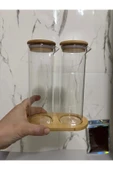 Cam Yağlık Sirkelik Bambu Tepsili Kulpsuz 400 ML - 2