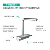 Hansgrohe Aquno Select M81 Eviye Bataryası 250 Spiralli 2jet sBox Paslanmaz Çelik thumbnail 3