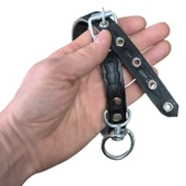 Deri Köpek Boyun Tasması Küçük Irk 48cm Kilitli Karabinalı Tasma - 2