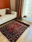 106 x 174 cm Uşak Halısı, Kalın Kısa Tüylü Türk Halısı, Vintage Klasik El Dokuma Ev & Ofis Halısı - 3