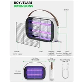 Rowenger MA15C UV-LED Işıklı 5200mAh Şarjlı + Elektrikli Sivrisinek Öldürücü Lamba Sinek Öldürücü - 4