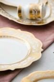 Acar 6260 Camilla 60 Parça Bone Chına Emboss Gold 12 Kişilik Yemek Takımı - 3