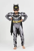 Life For Moda Erkek Çocuk Batman  Pelerinli ve Maskeli Kaslı Çocuk Kostümü - 4