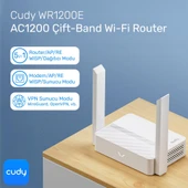 Cudy WR1200E 300Mbps/2.4GHz 867Mbps/5GHz 4x5dBi Anten 4Port Dual Band Wi-Fi Router (AC1200 Serisi) - 2