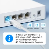 Cudy WR1200E 300Mbps/2.4GHz 867Mbps/5GHz 4x5dBi Anten 4Port Dual Band Wi-Fi Router (AC1200 Serisi) - 4