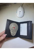 Trendcüzdan Klasik Cüzdan Mat Gümüş Kaplama Rozetli - 3