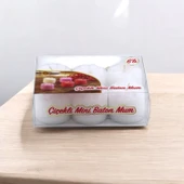 Baton Mum Mini 6'lı Beyaz Silindir Dekoratif Mumu Kandil Hediyelik Fitilli Mumlar Şamdan Kokusuz - 2