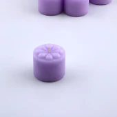 Baton Mum Mini 6'lı Mor Renk Silindir Dekoratif Mumu Kandil Hediyelik Fitilli Mumlar Şamdan Kokusuz - 5