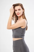 Halter Yaka Spor Sütyeni Crop Top - 4