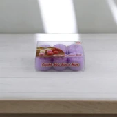 Baton Mum Mini 6'lı Mor Renk Silindir Dekoratif Mumu Kandil Hediyelik Fitilli Mumlar Şamdan Kokusuz - 2