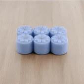 Baton Mum Mini 6'lı Mavi Silindir Dekoratif Mumu Kandil Hediyelik Fitilli Mumlar Şamdan Kokusuz - 4