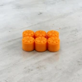 Baton Mum Mini 6'lı Turuncu Silindir Dekoratif Mumu Kandil Hediyelik Fitilli Mumlar Şamdan Kokusuz - 5