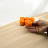 Baton Mum Mini 6'lı Turuncu Silindir Dekoratif Mumu Kandil Hediyelik Fitilli Mumlar Şamdan Kokusuz - 3