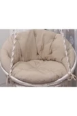 WOODSHUT Makrome Salıncak Yastığı Minder Seti (OTURMA SIRT DAYAMA) Bej - 1