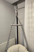 WOODSHUT Tek Kişilik Makrome El Örgüsü Salıncak (AÇIK GRİ) MİNDER VE ASKI DEMİRİ İLE MİS38003GRİMA - 5