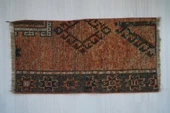 35x67 cm Küçük Boy Halı, Vintage Dekoratif El Dokuma Halı, Kahverengi Stili Mini Halı - 6