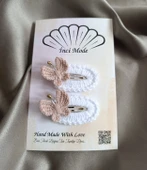 Kelebekli Çıtçıt Toka Ten Beyaz thumbnail 2