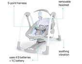 Ingenuity ConvertMe 2'si 1 Arada Kompakt Taşınabilir Bebek Salıncağı ve Bebek Koltuğu, Akülü Titreşimler, Otomatik Sallanma, Doğa Sesleri - 9 kg'a kadar - 5