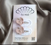 Kelebekli Çıtçıt Toka Ten Beyaz thumbnail 1