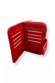 Kadın Kırmızı Renkli Fermuarlı Ve Çıtçıtlı Kağıt Ve Bozuk Para Bölmeli Cüzdan. thumbnail 3
