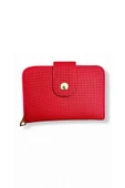 Kadın Kırmızı Renkli Fermuarlı Ve Çıtçıtlı Kağıt Ve Bozuk Para Bölmeli Cüzdan. thumbnail 1
