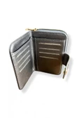 Kadın Gümüş Renkli Fermuarlı Ve Çıtçıtlı Kağıt Ve Bozuk Para Bölmeli Cüzdan. thumbnail 3
