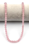 Madagaskar Pembe Kuvars Doğal Taş Dizi 6 mm Küre Kesim thumbnail 2