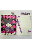 Sanrio Kuromi Ayraçlı Spiralli hatıra günlük not  Defteri lila - 3