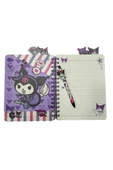 Sanrio Kuromi Ayraçlı Spiralli hatıra günlük not  Defteri pembe - 3