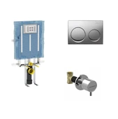 Geberit Alpha Kombifix Duvariçi Gömme Rezervuar Seti 8cm + Mat Krom Kapak - 1