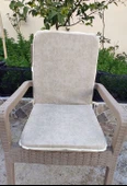 6 Adet Rattan Arkalıklı Sandalye Minderi (Kalınlık 4cm)-Primer Bej - 1