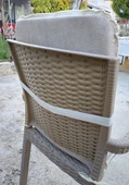 6 Adet Rattan Arkalıklı Sandalye Minderi (Kalınlık 4cm)-Primer Bej - 3