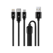 Ttec Alumicable Trio Şarj Kablosu Type-C,Lightning,Micro USB 100 cm Siyah-2DK39S thumbnail 1