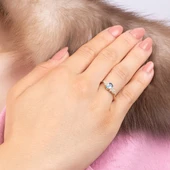 14 Ayar Altın Baget Taşlı Kadın Yüzük - 1