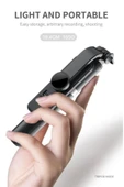 Işıklı Selfie Stick 360 Derece Bluetooth Kumandalı Selfie Çubuğu Fill Light Tripod Q02S - 3