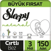Sleepy Natural 3 Numara Midi 150'li Bebek Bezi - 1