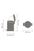 Brabantia Newıcon Matt Steel Pedallı Çöp Kutusu 3l thumbnail 2