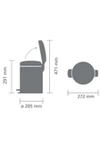 Brabantia Çöp Kutusu 5 Litre Newicon Pedallı Platin 112683 thumbnail 4