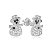 Gümüş Kardan Adam Kadın Küpe - 1