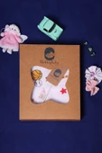 %100 Pamuklu Pazen Kumaş Aslan Desenli 5'li Bebek Seti - 1