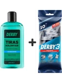 Derby 3 10'Lu Poşet + Tıraş Kolanyası Okyanus Esintisi 250 Ml (6 Paket) - 1