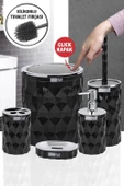 Okyanus Home DMD-02(467-1-S) Diamond Siyah Kromlu Click Kapak 5'li Banyo Seti OKY-1303 - 1