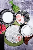 Kosova 24 Parça POR-0013 Porselen Black Jade Yemek Takımı POR-268 - 1