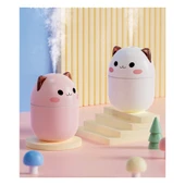 Ufly Sevimli Kedi Hava Nemlendirici Ledli Ultrasonik Difüzör 250 ml Pembe - 4