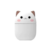 Ufly Sevimli Kedi Hava Nemlendirici Ledli Ultrasonik Difüzör 250 ml Beyaz - 1