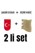 Ortepedik Geçme Silah Kabzesi Ve Bayrak Sticker Set - 1